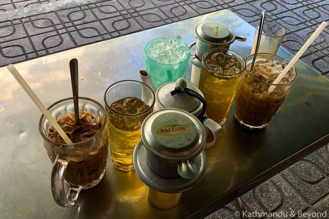 Vietnamese drinks - iced coffee in Tra Vinh Vietnam