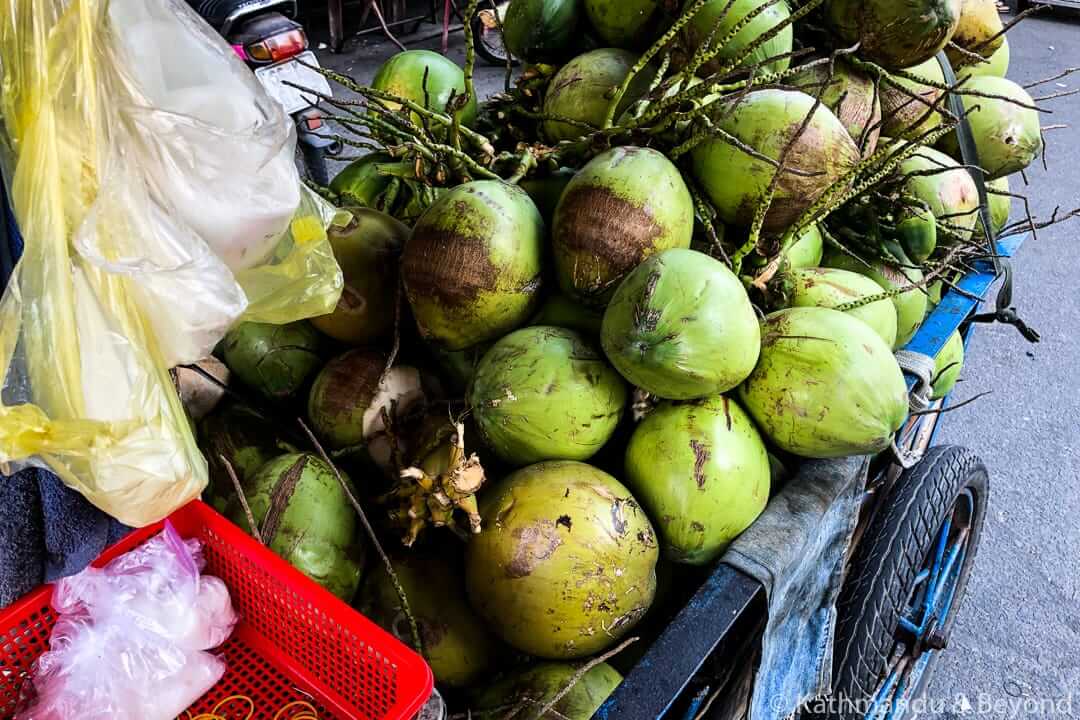 Fresh coconuts in Ben Tre, Vietnam