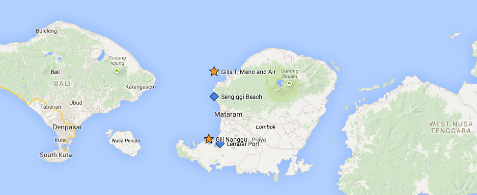 Lombok map | Gili Nanggu location