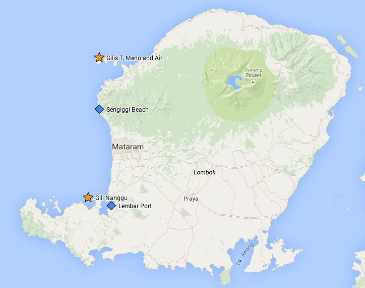 Lombok map | Gili Nanggu location