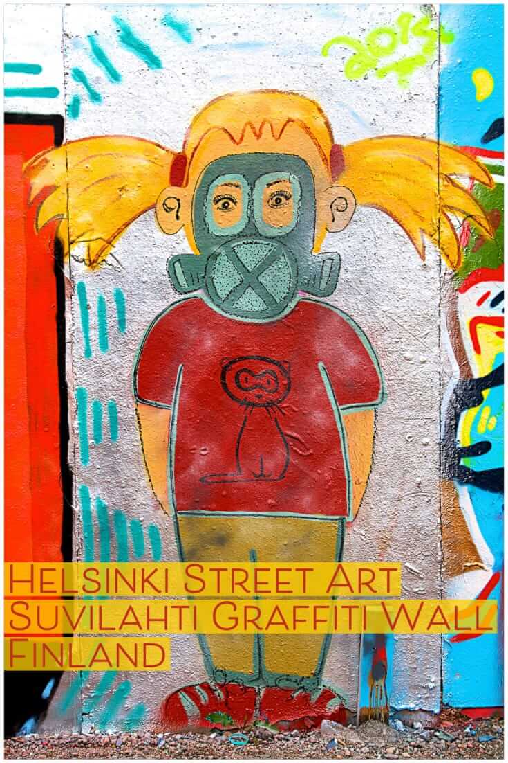Street Art in Finland - Suvilahti Graffiti Wall, Helsinki #Europe #facemask #respirator #coronavirus
