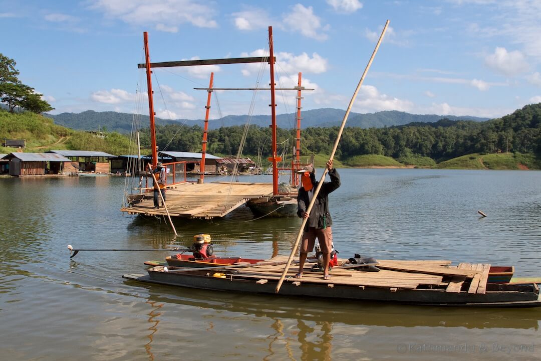 Crossing the resovoir on the Sirikit Dam at Pak Nai Thailand (1)