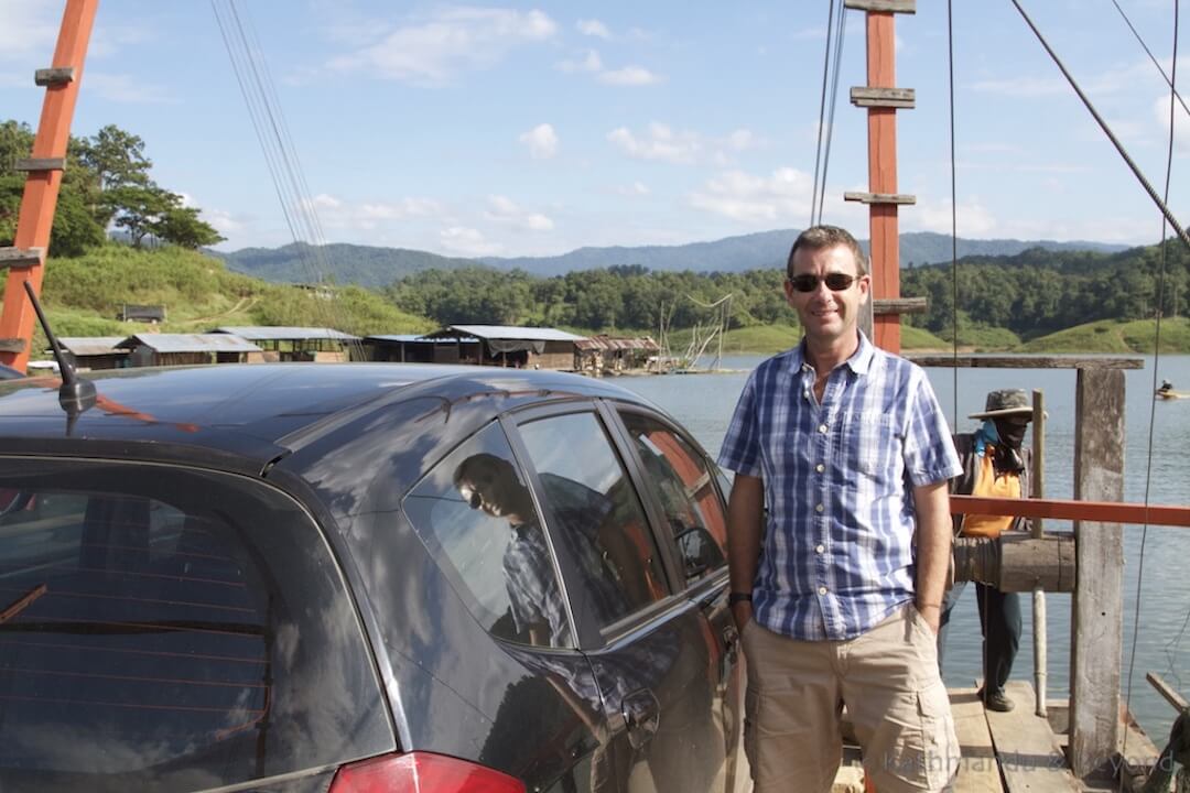 Crossing the resovoir on the Sirikit Dam at Pak Nai Thailand-2