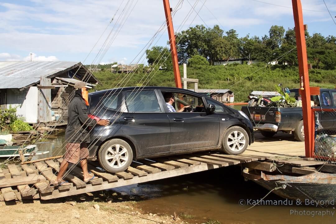 Crossing the resovoir on the Sirikit Dam at Pak Nai Thailand-4