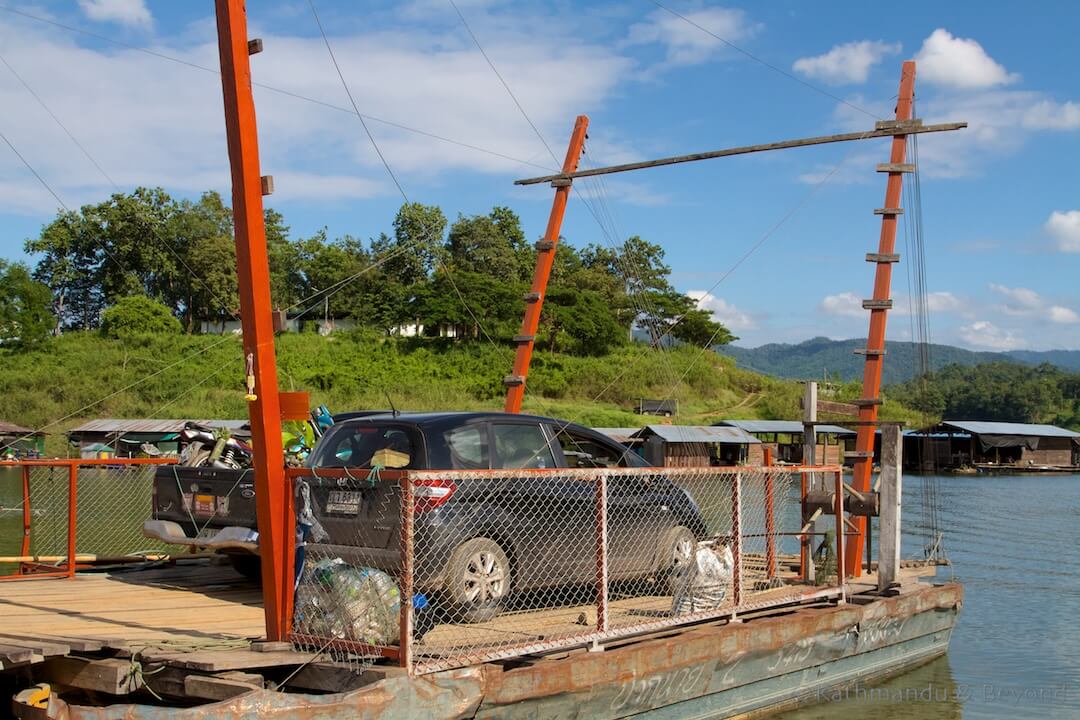 Crossing the resovoir on the Sirikit Dam at Pak Nai Thailand (5)