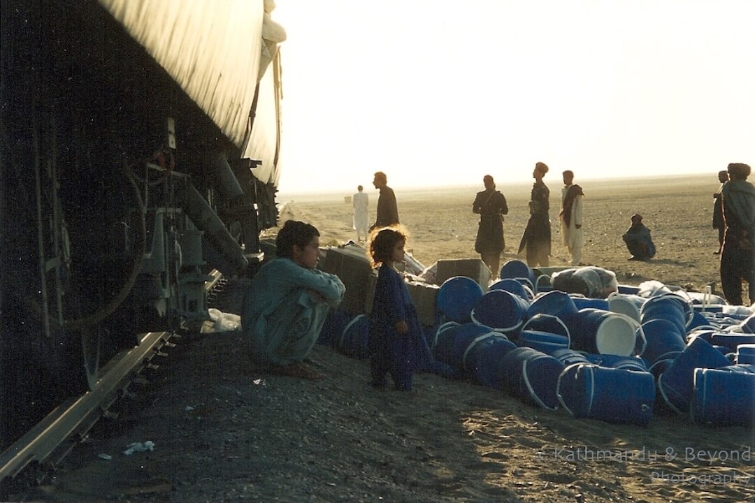 Confiscating blue water containers on the train to Quetta in Pakistan