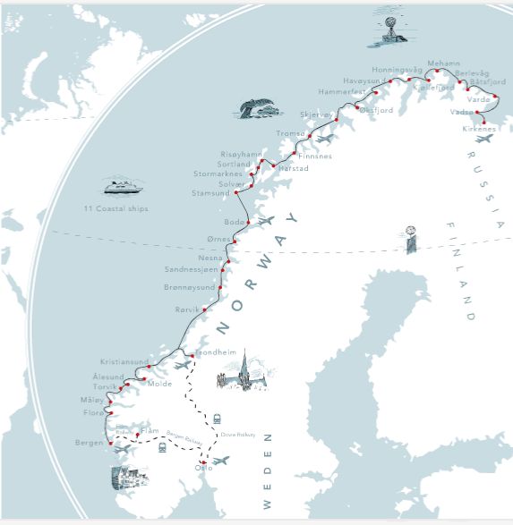 Hurtigruten Route Map