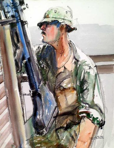 Vietnam Combat Art by Victory V. Reynolds, 1969