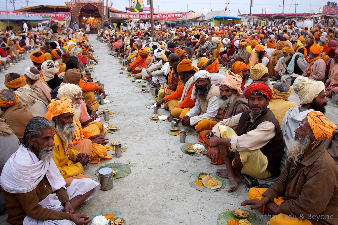 Pilgrims being fed on mass | Maha Kumbh Mela Sangam Allahabad India 