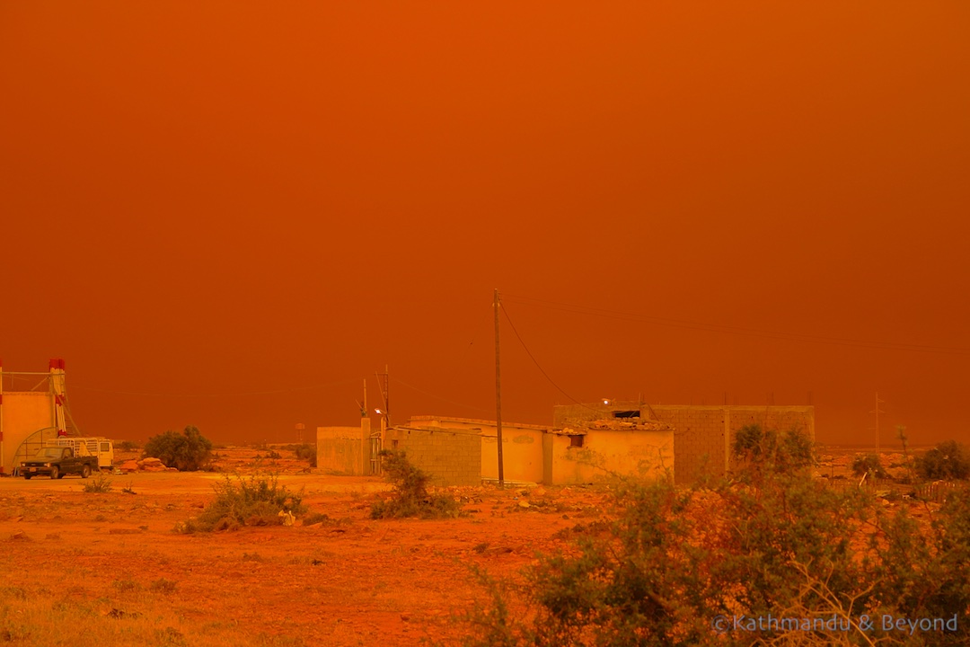 Sandstorm near Benghazi Libya