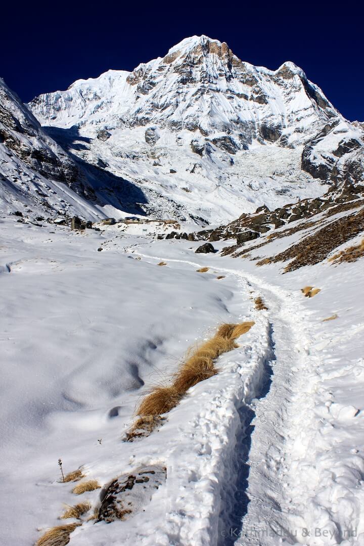 Annapurna Base Camp back to Machhapuchhare Base Camp Annapurna region Nepal 76