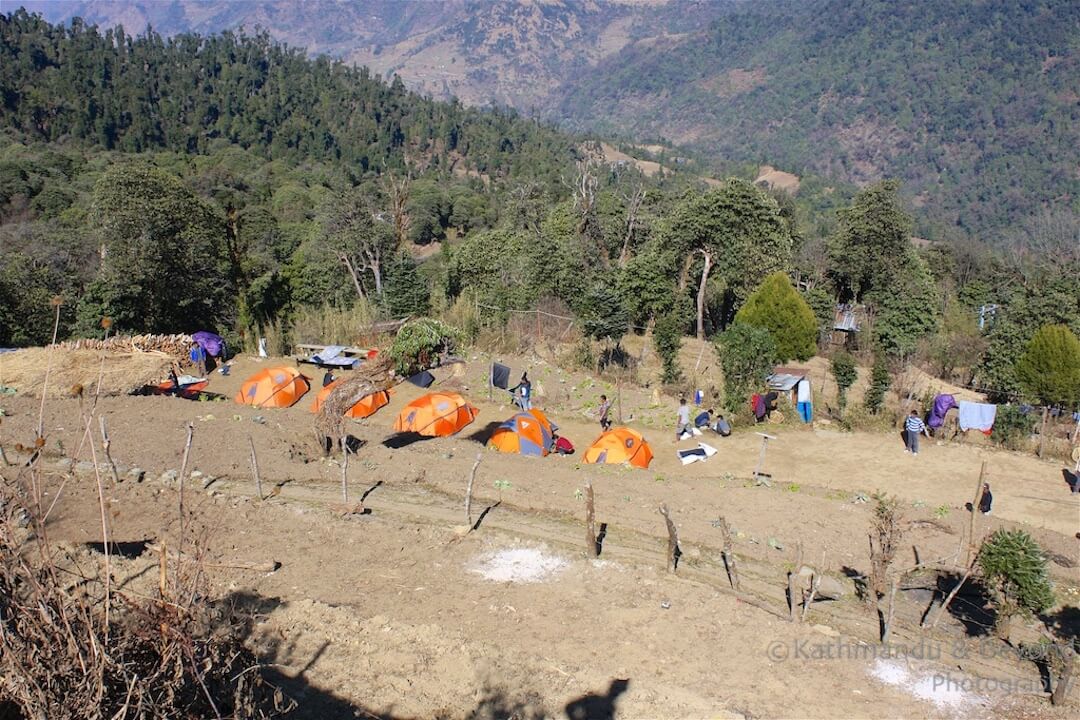 Annapurna region Ghorepani Campsite below Snowlands