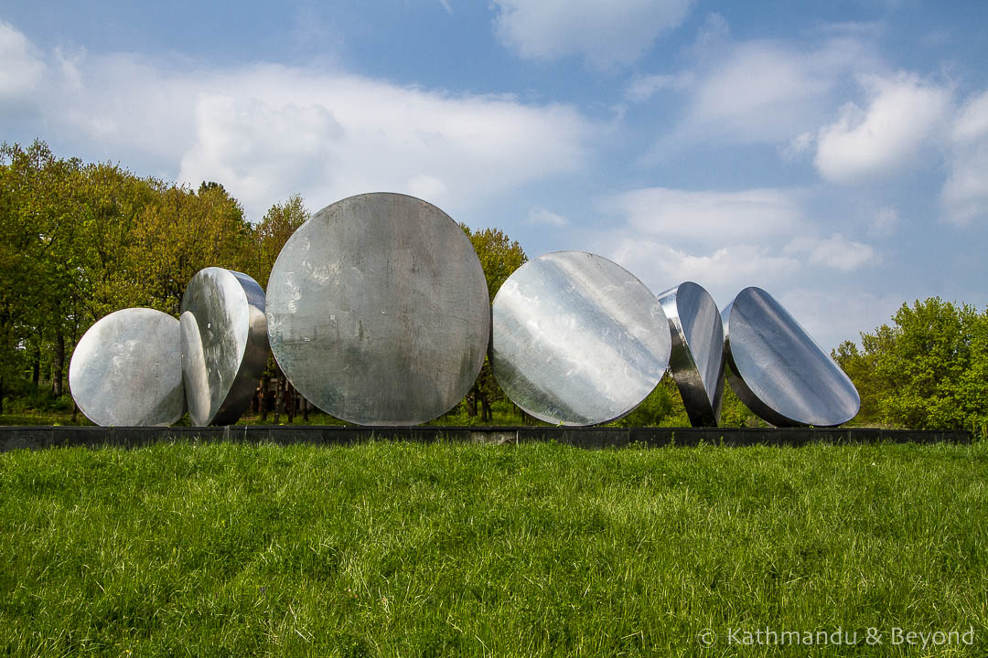 Monument from Croatian People (Circles) Sumarice Memorial Park Kragujevac Serbia-3