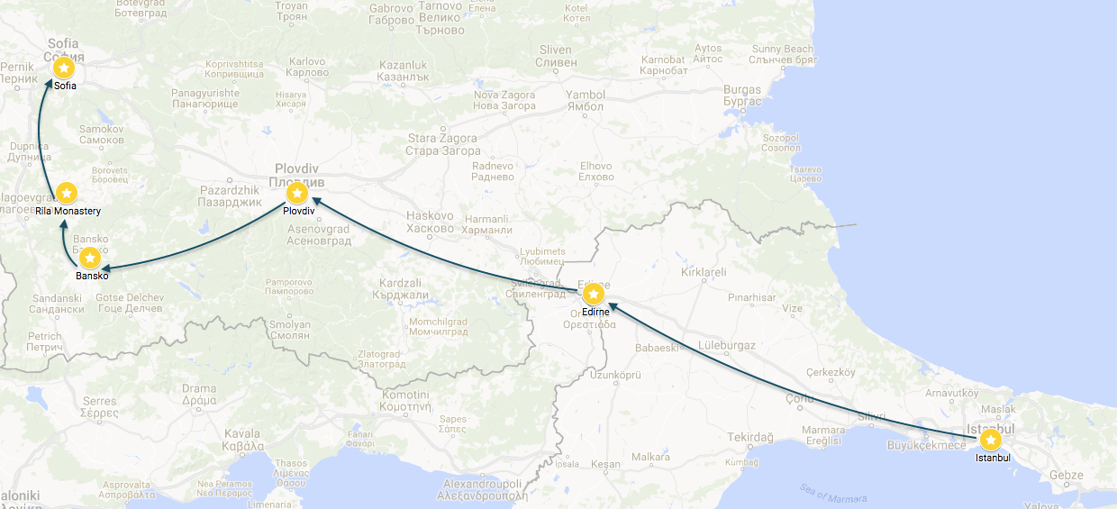 Suggested Itinerary: Istanbul to Sofia via the Long Route