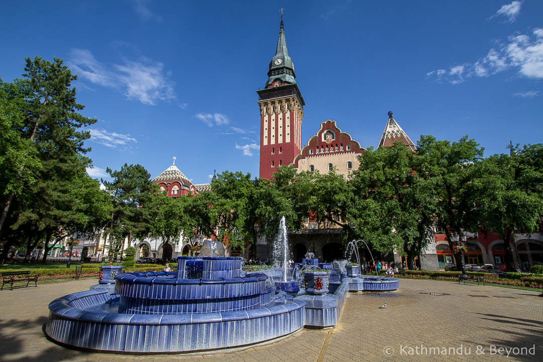 City Hall Blue Fountain park Subotica Serbia-4