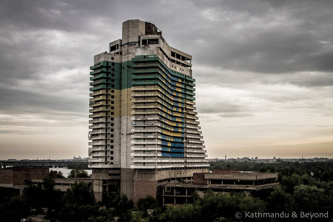 The abandoned Parus Hotel Dnipro Ukraine