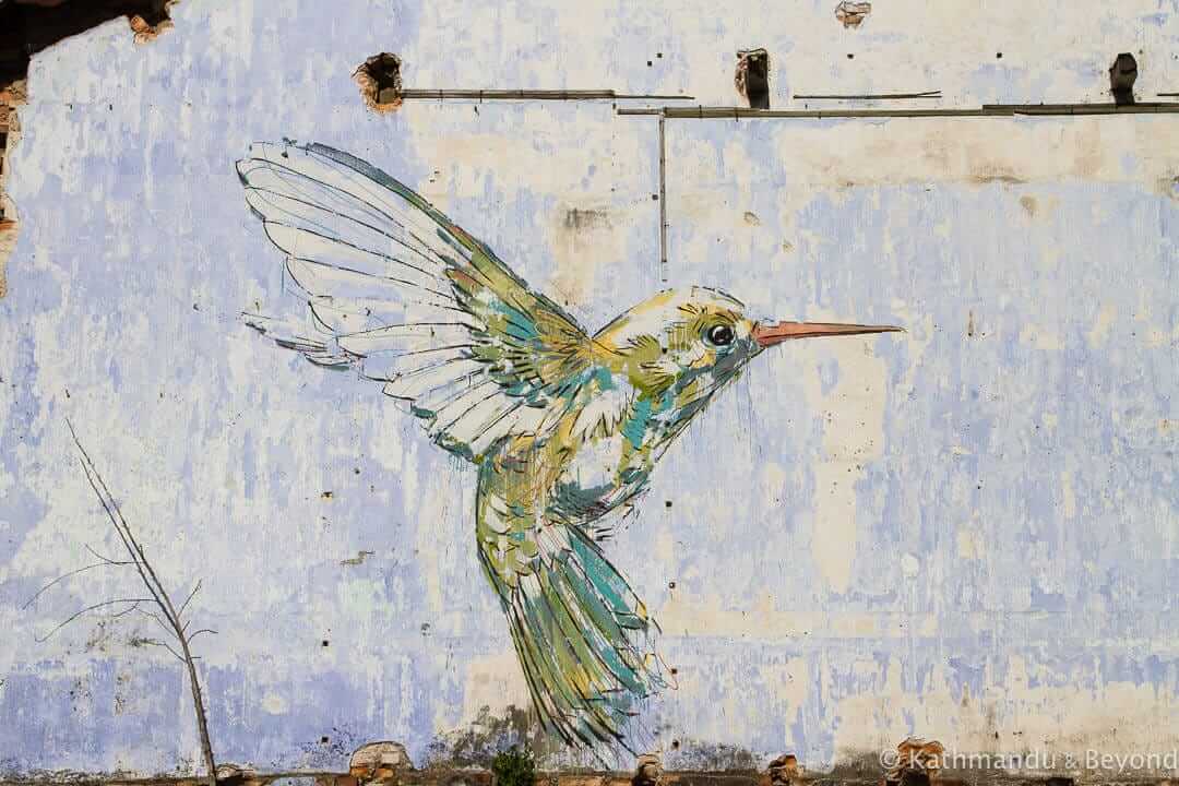 Humingbird - Ernest Zacharevic Street Art in Ipoh, Malaysia