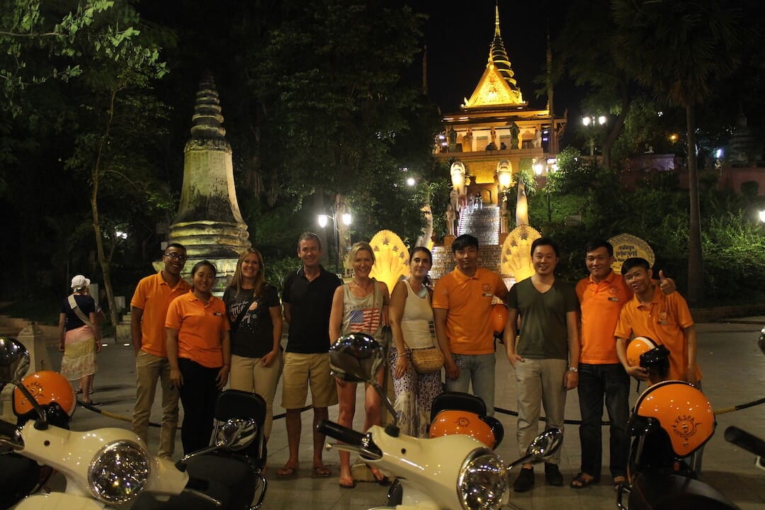 Phnom Penh Nightlife Experience with Vespa Adventures - Wat Phnom
