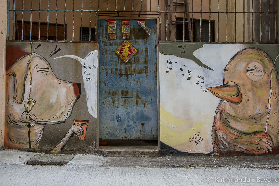 Candy Bird in Lingya District Street Art in Kaohsiung, Taiwan