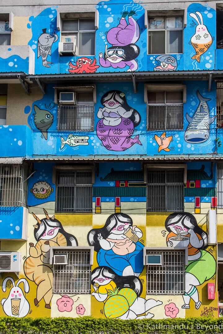 Lingya District Street Art in Kaohsiung, Taiwan