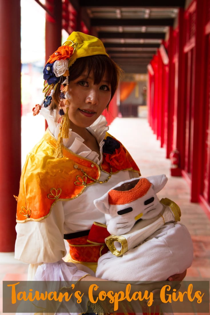 Cosplay girls in the Taiwanese city of Tainan - Koxinga Ancestral Shrine, Tainan in Taiwan