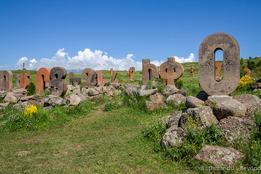 Armenian Alphabet Monument Byurakan Armenia