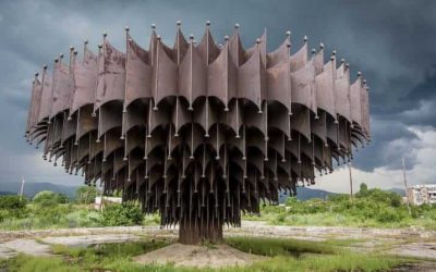 Pre-Storm Photography at the Iron Fountain in Gyumri, Armenia