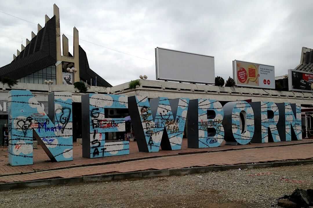 Kosovo Pristina Newborn Monument February 2016 repainting