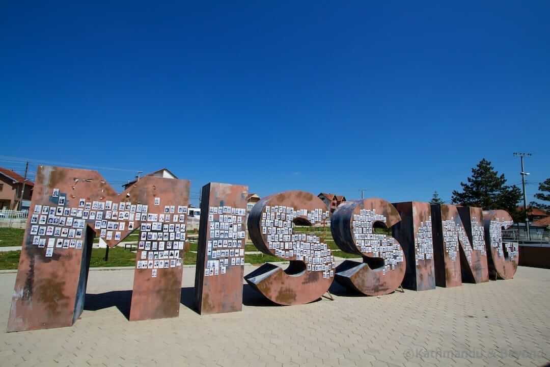 Missing monument Gracanica Kosovo