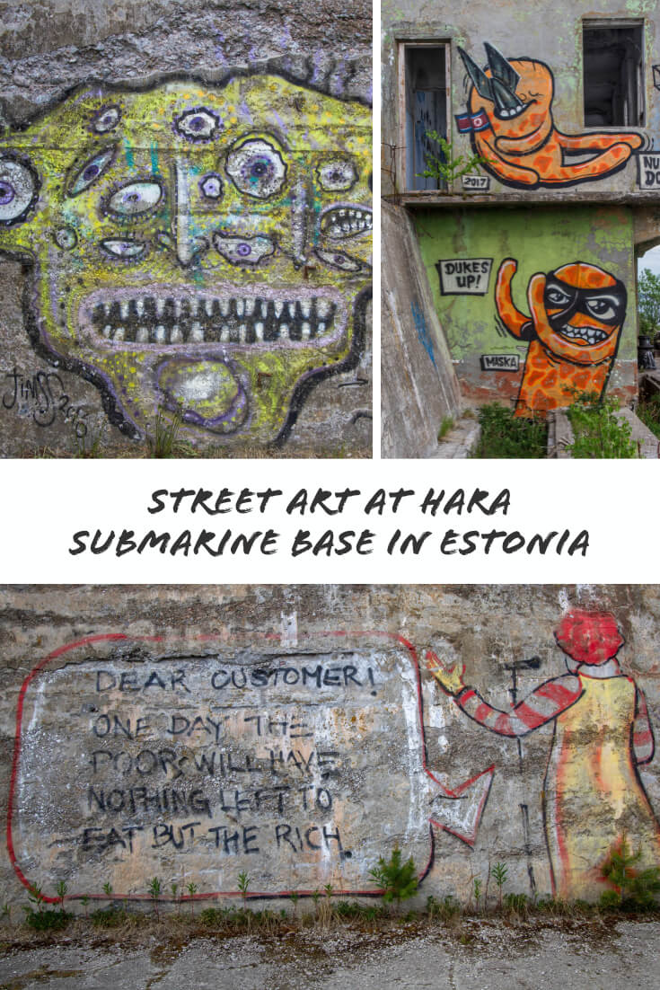 Street Art at Hara Submarine Base in #Estonia #streetart #graffiti #travel #Baltics #Europe #traveltips #URBEX #abandonedplaces #Soviet #europetravel