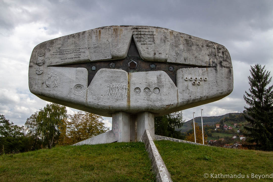 Monument to the Fallen Fighters of People's Liberation War in Vogošća, Bosnia & Herzegovina | Spomenik | Socialist memorial | former Yugoslavia