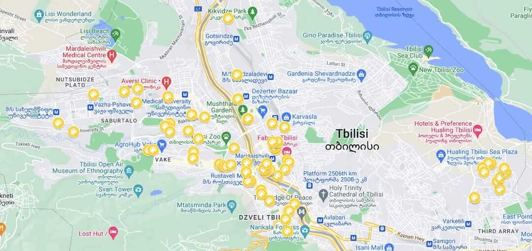 Google Map - Where to find the best street art in Tbilisi, Georgia