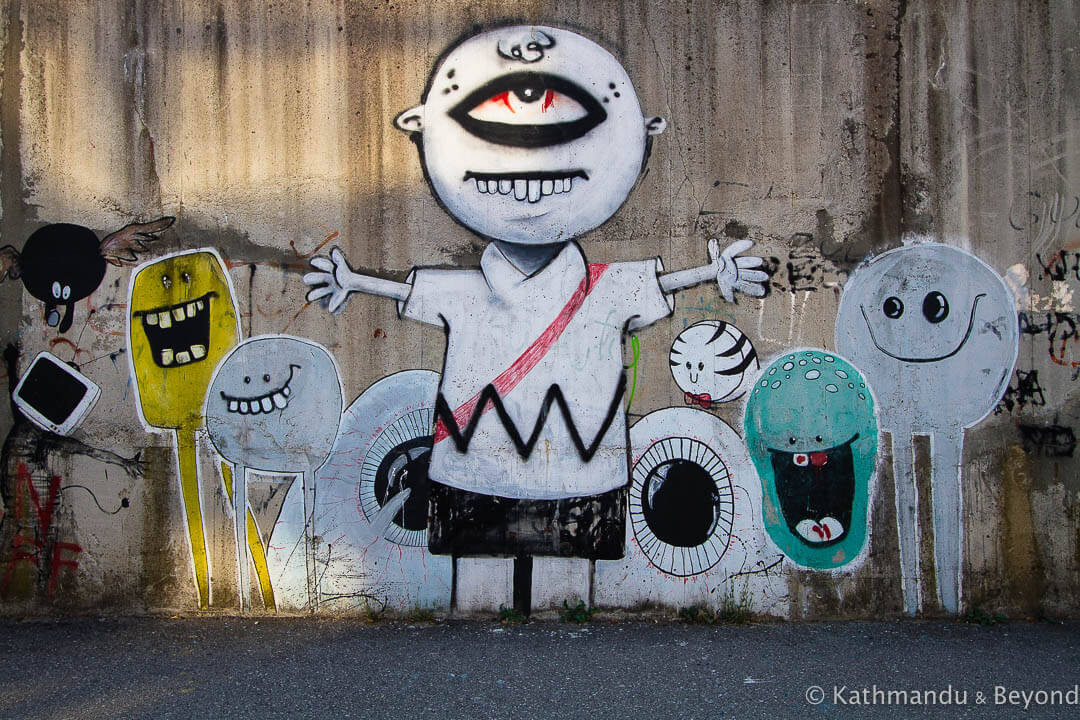 Street Art at HSK Zrinjski Stadium, Mostar, Bosnia and Herzegovina