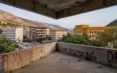 The Sniper Tower in Mostar, Bosnia and Herzegovina