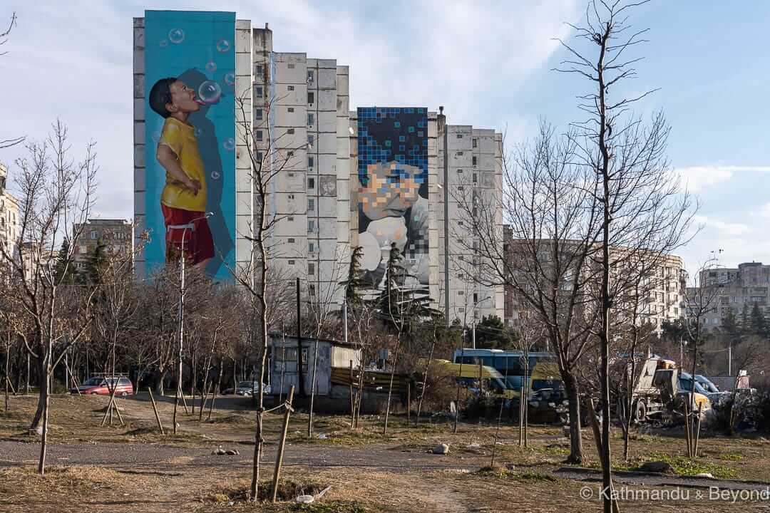 Street Art (Irakli Qadeishvili (left) and Davit Samkharadze (right)) Tbilisi Georgia