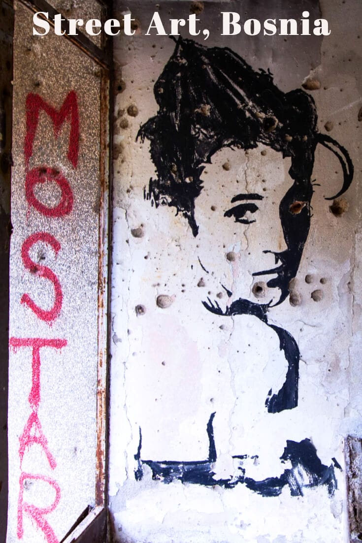 Where to find the best graffiti and street art in Mostar, Bosnia & Herzegovina #streetart #urbanwalls #travel #balkans #urbanart #formeryugoslavia