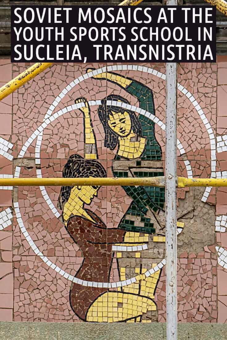 In photos - Soviet Mosaics at the Youth Sports School in Sucleia, Transnistria #travel #offthebeatenpath #moldova #europe #formerUSSR #Tiraspol #Sovietmosaics #gymnasts