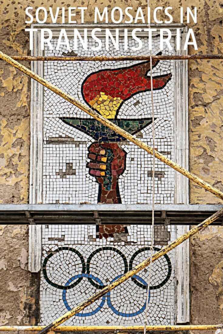 In photos - Soviet Mosaics at the Youth Sports School in Sucleia, Transnistria #travel #offthebeatenpath #moldova #europe #formerUSSR #Tiraspol #Sovietmosaics #olympicrings