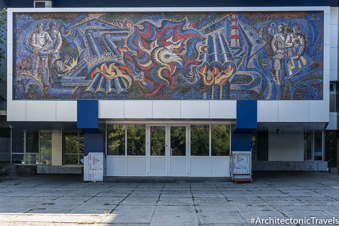 “Taming the Fire” (S.A. Termocom) in Chisinau, Moldova | Mosaic | Soviet artwork | former USSR