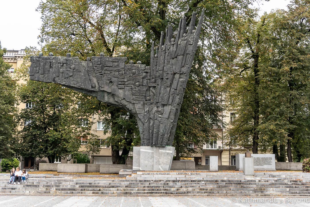 Monument to the Revolution Republic Square Ljubljana Slovenia-4