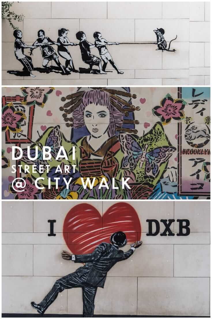 Amazing street art at City Walk Dubai in the United Arab Emirates #streetart #graffiti #uae #travel