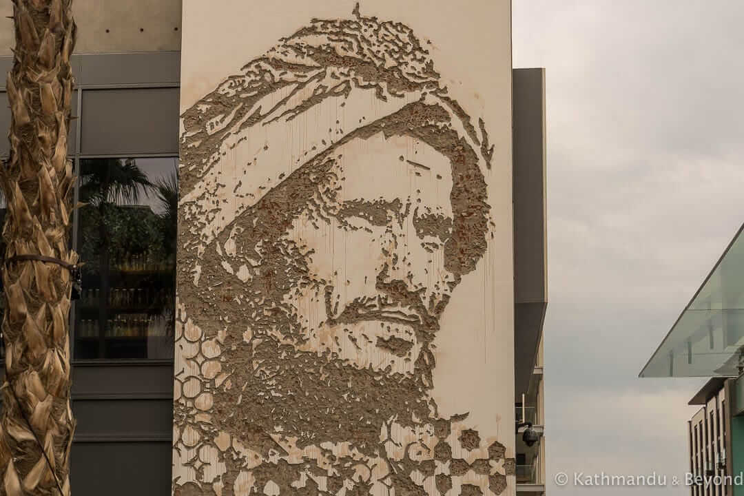 Bedouin (Scratching the Surface) by Vhils City Walk Street Art Dubai, United Arab Emirates 