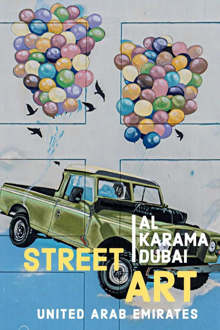 Colourful street art at Al Karama in Dubai. Some of the best street art in the United Arab Emirates #streetart #graffiti #travel #uae