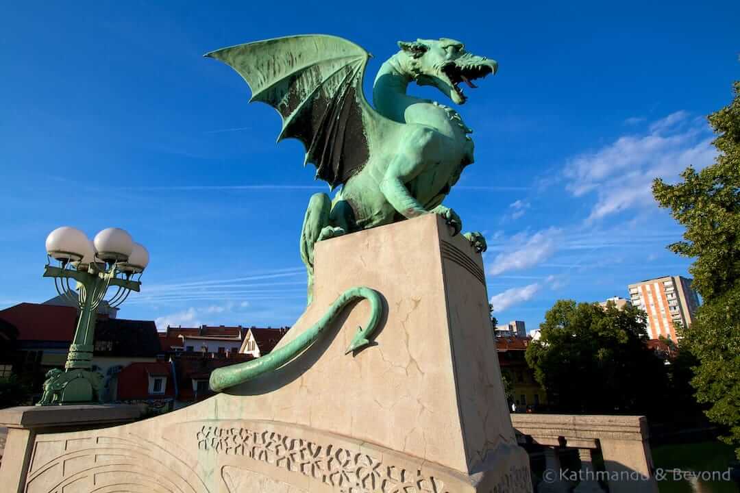 Take a selfie by Dragon Bridge during your one day in Ljubljana, Slovenia