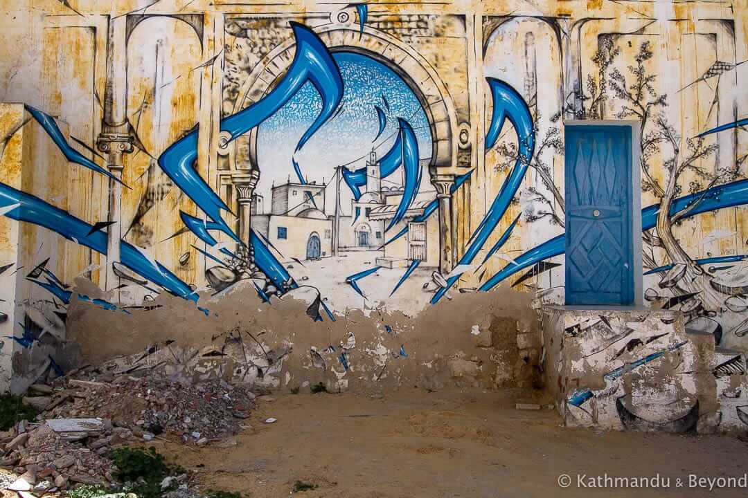 Artist - Katre (France) street art in Djerbahood, Erriadh, Djerba island, Tunisia-52