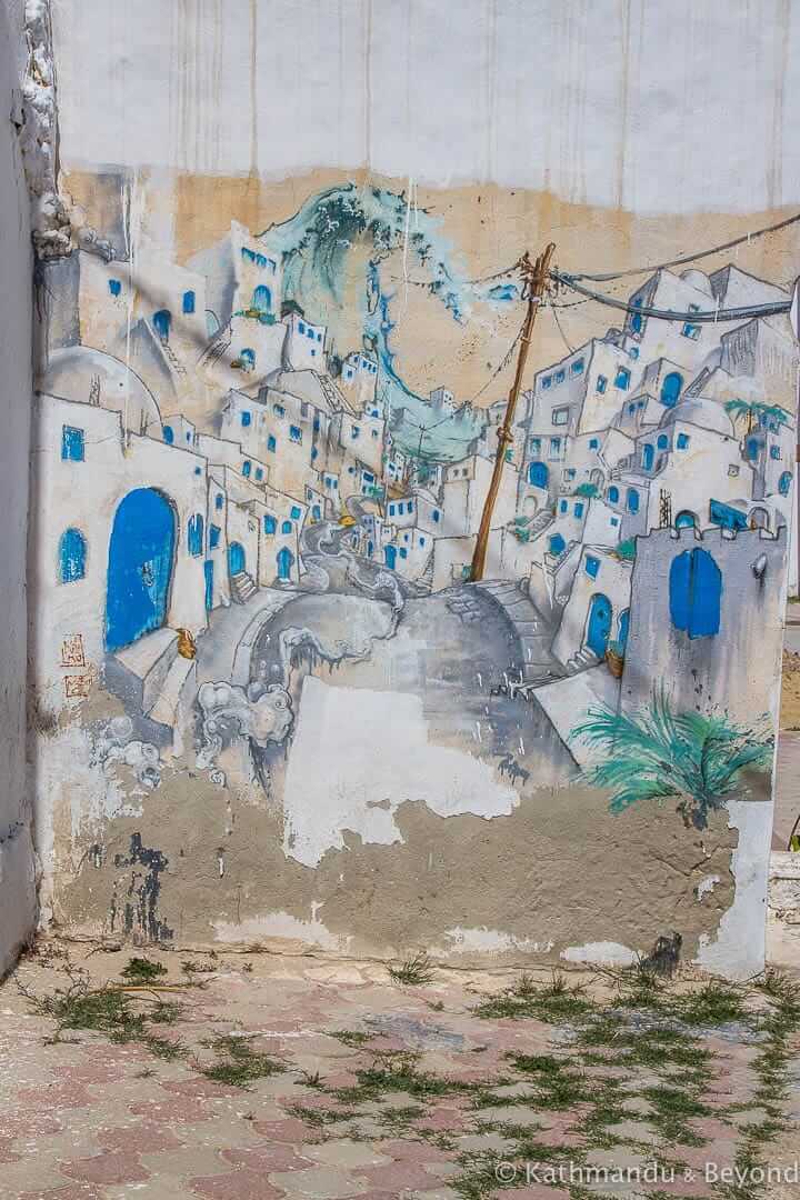 Artist - Nilko (France) street art in Djerbahood, Erriadh, Djerba island, Tunisia-17