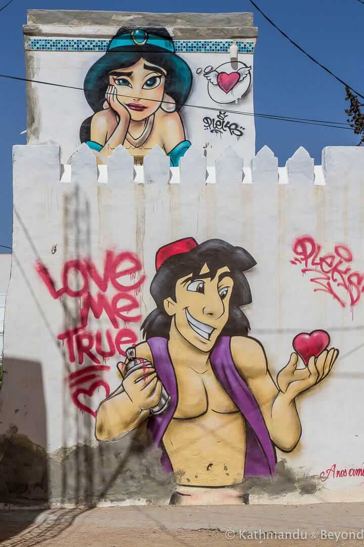 Artist - Pleks (France) street art in Djerbahood, Erriadh, Djerba island, Tunisia-41