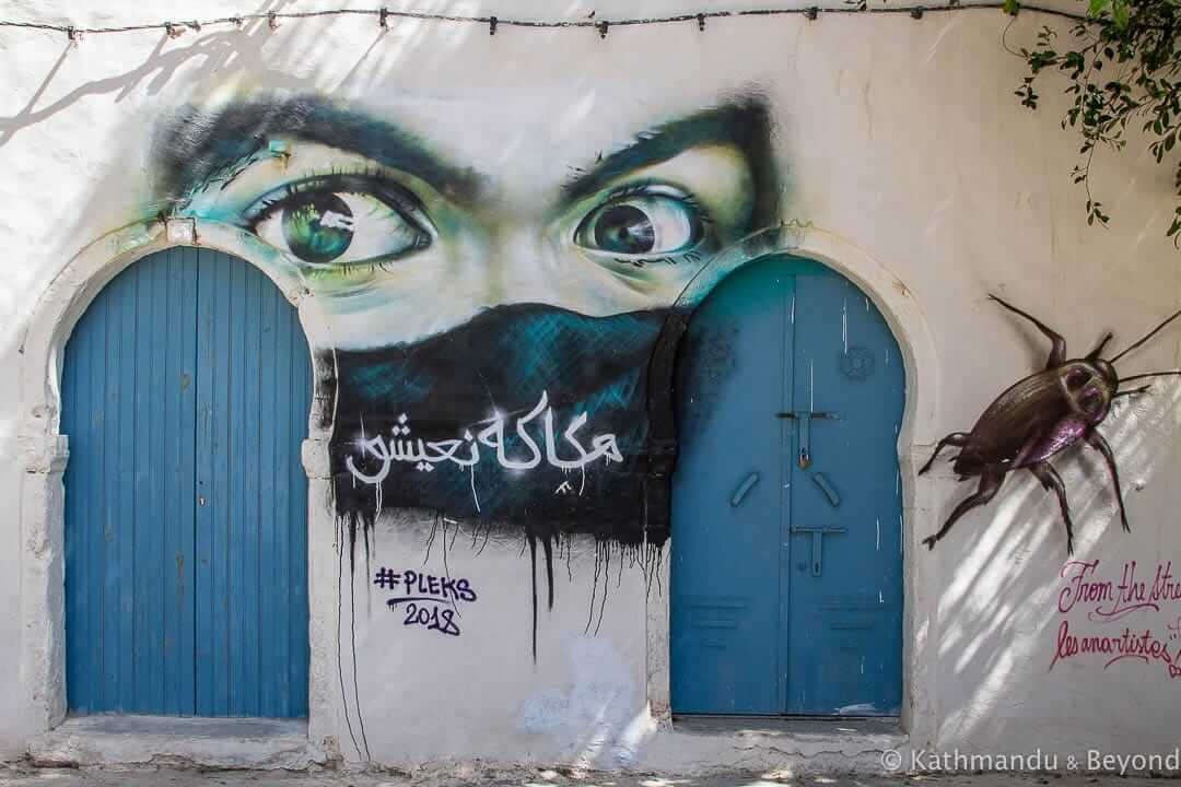 Artist - Pleks (France) street art in Djerbahood, Erriadh, Djerba island, Tunisia-44