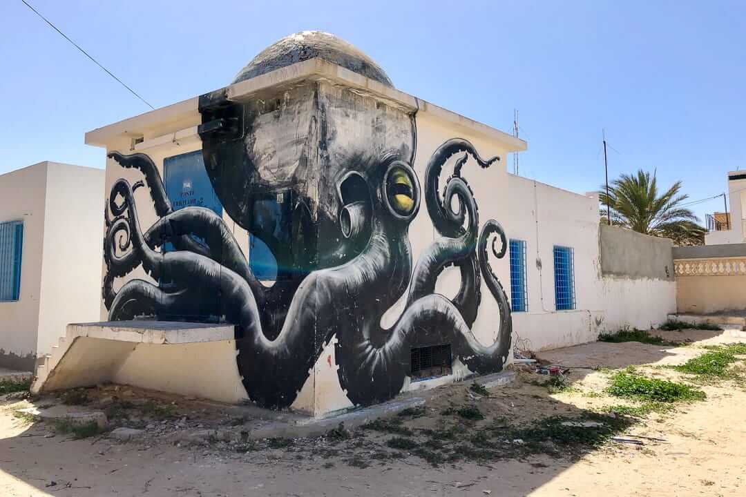 Artist - Roa (Belgium) street art in Djerbahood, Erriadh, Djerba island, Tunisia-33