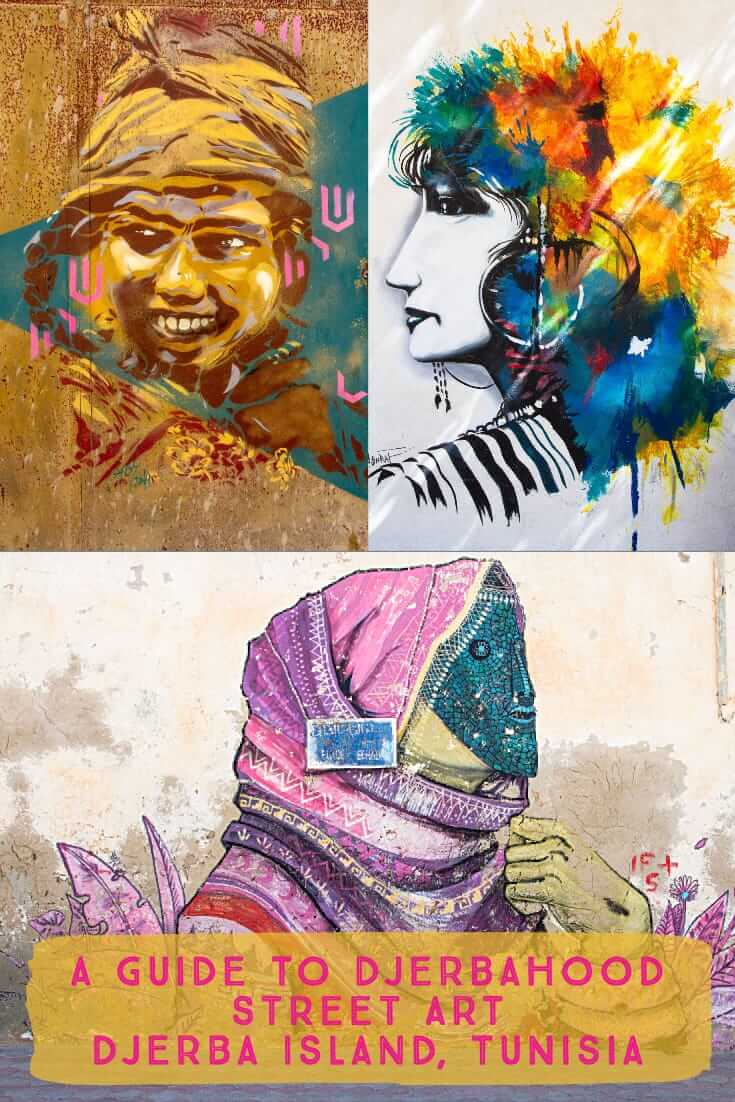 Djerba Street Art – the island village in Tunisia transformed into an open-air art gallery #Erriadh #djerbahood #travel #NorthAfrica #murals #graffiti